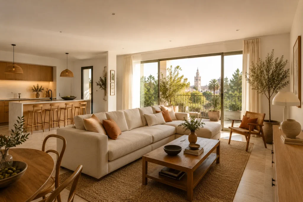 Home Salón comedor de diseño mediterráneo en Sevilla